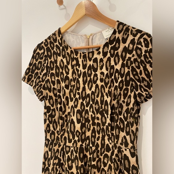 Kate Spade Leopard Print Short Sleeve Fit-and-Flare Dress – Chic, and Timeless - Picture 5 of 5